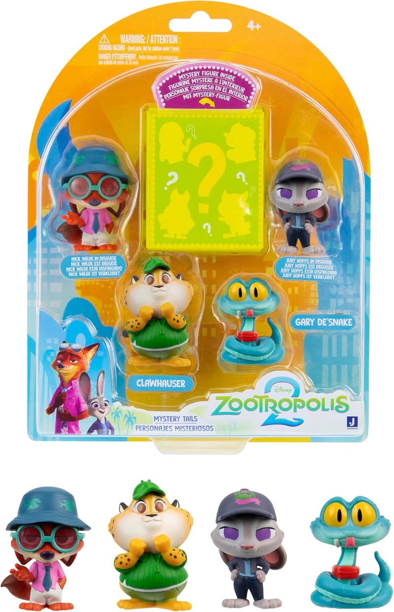 Disney Zootropolis 2 Figure 5-Pack with Mystery Figure, Zootopia 2 Movie, Collectibles, Mystery Tails Figurines, Gift, Kids Toys, 4 Years+ - Image 2